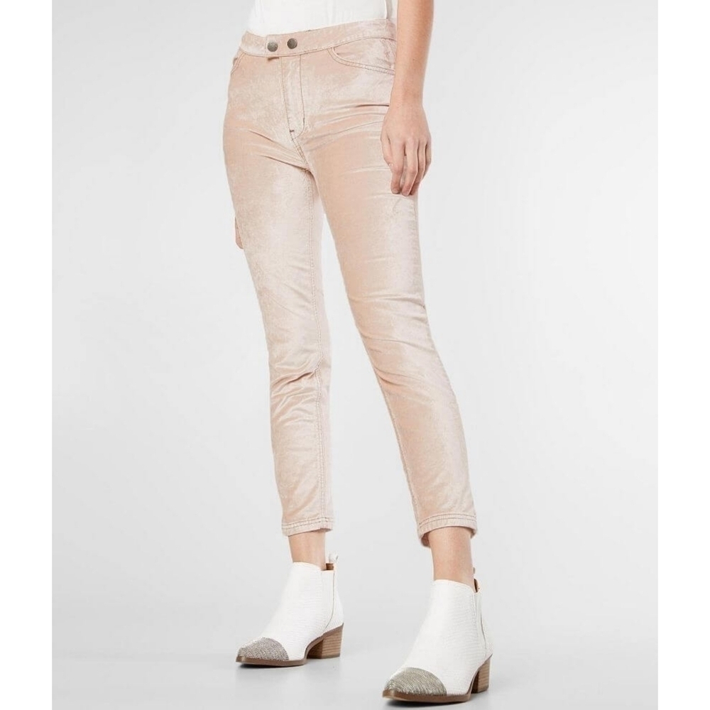 Free People Sweet Jane Velvet Skinny Champagne Pants Size 26